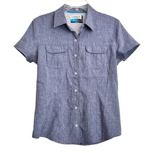 Magellan Outdoors Women's Size Medium Aransas Pass Heathered Navy Fishing Top